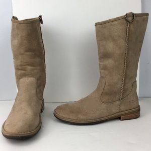 🛍 Ugg Beige Suede & Shearling  Pull-On Boots, 6.5